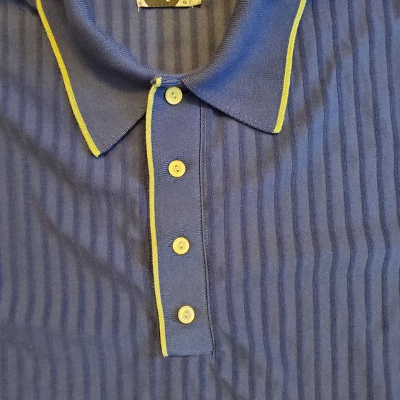 Vintage Levi's Silver Tab Navy Blue Button Golf Shirt Men's Large Retro - Picture 3 of 5